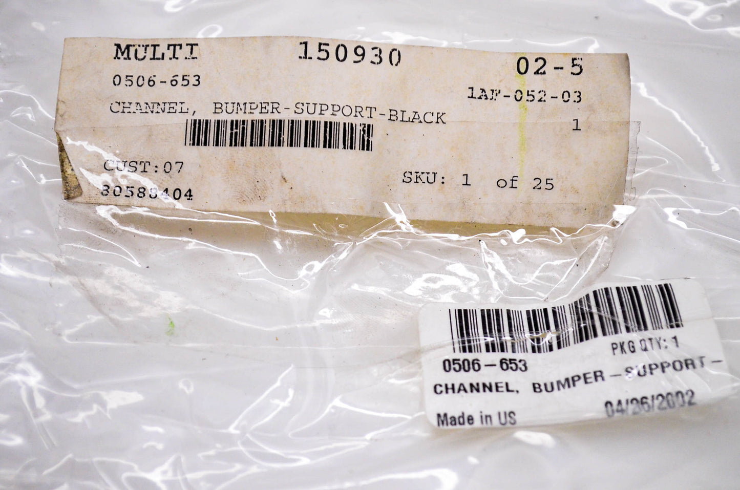 New OEM Arctic Cat 0506-653 Bumper Support Channel NOS