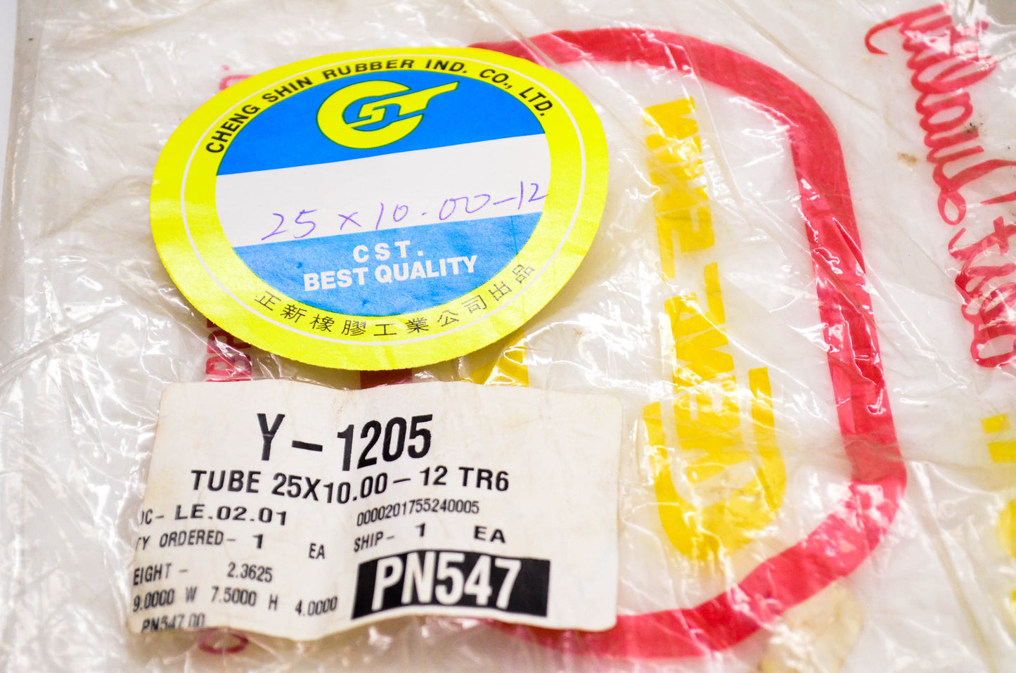 Cheng Shin Rubber Y-1205 Tube 25x10.00-12 TR6 NOS
