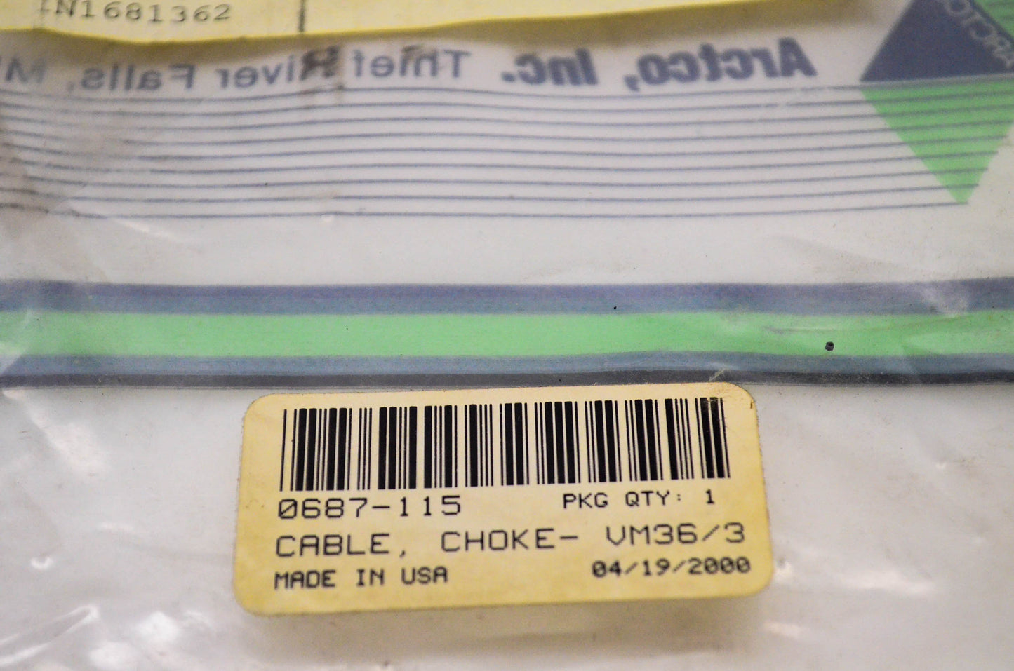 New OEM Arctic Cat 0687-115 Choke Cable VM36/3 NOS