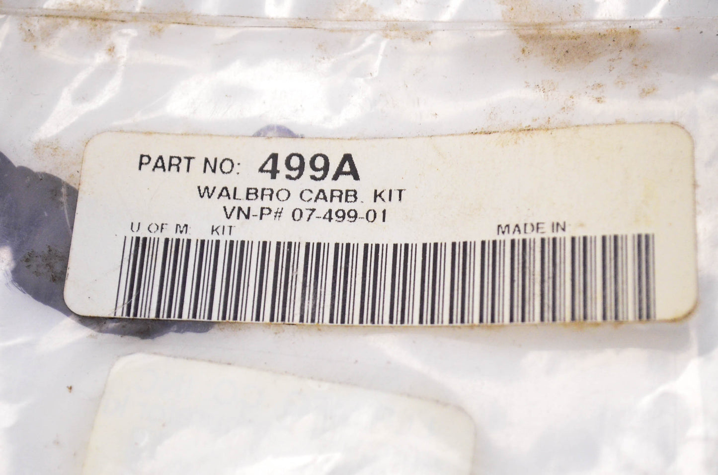 Walbro 499A Carburetor Repair Kit NOS