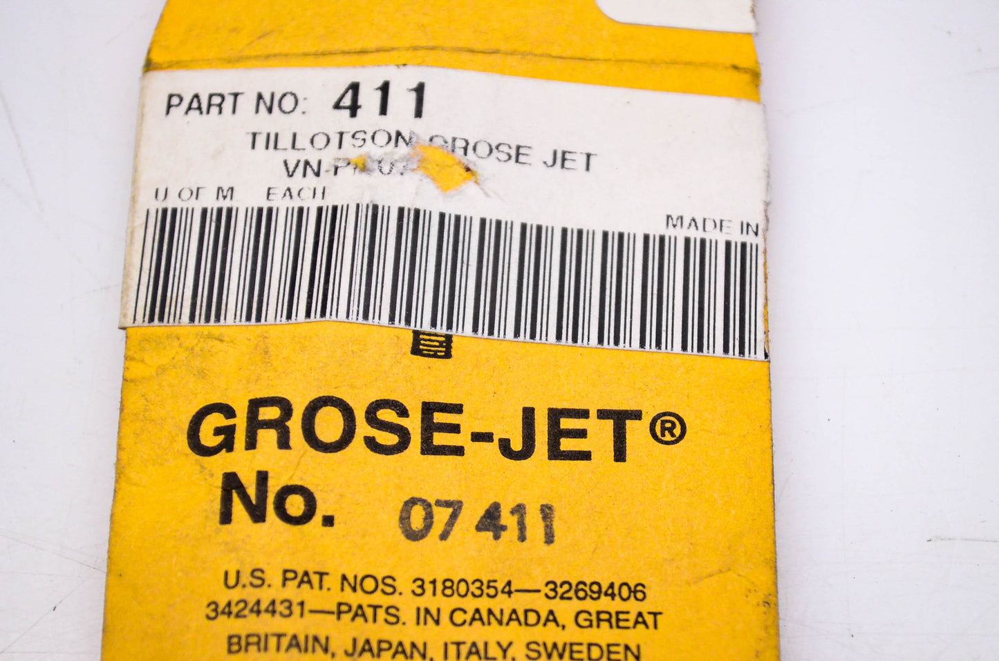 Tillotson 07411, 411 Grose Jet NOS