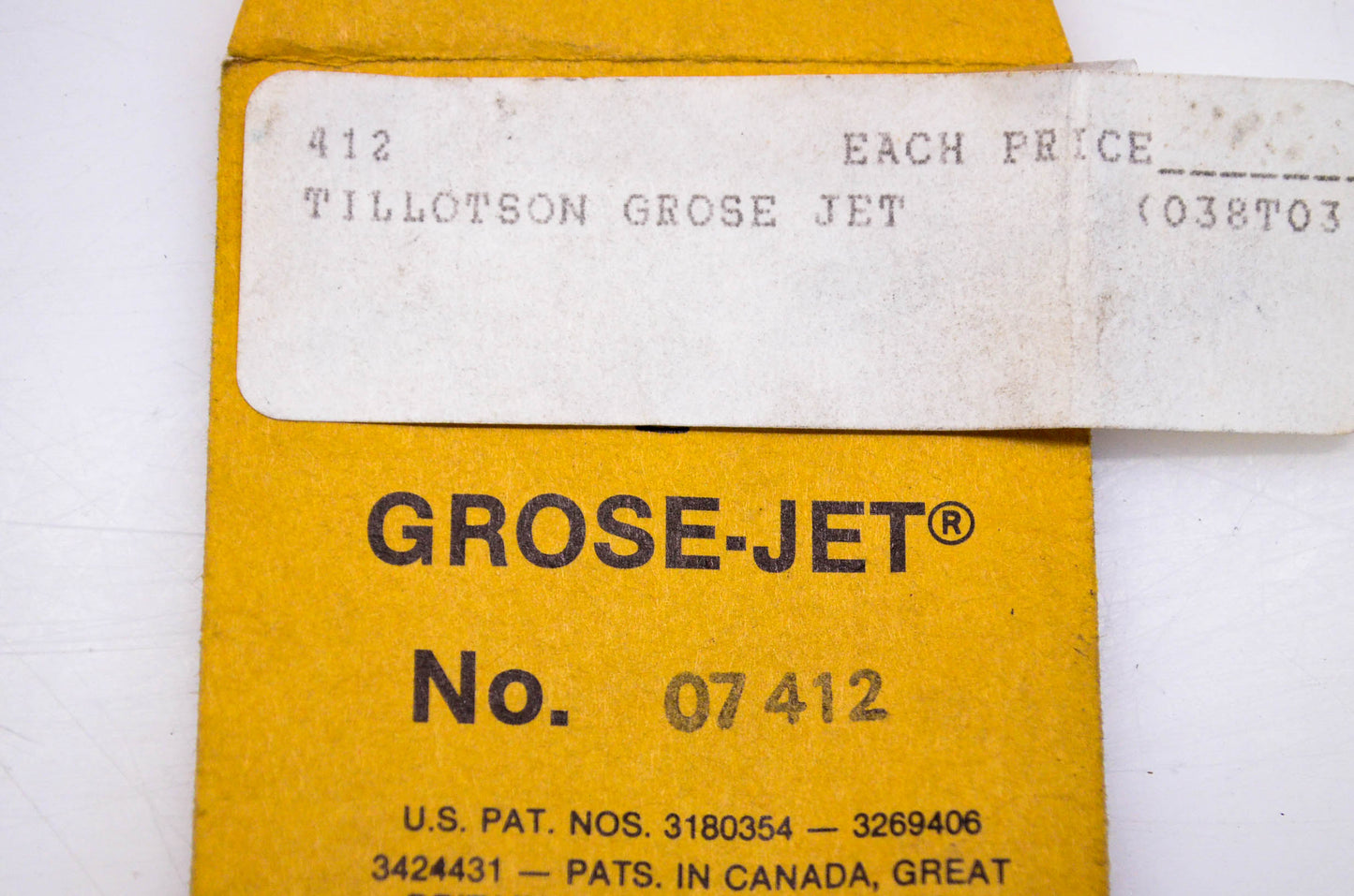 Tillotson 07412, 412 Grose Jet NOS