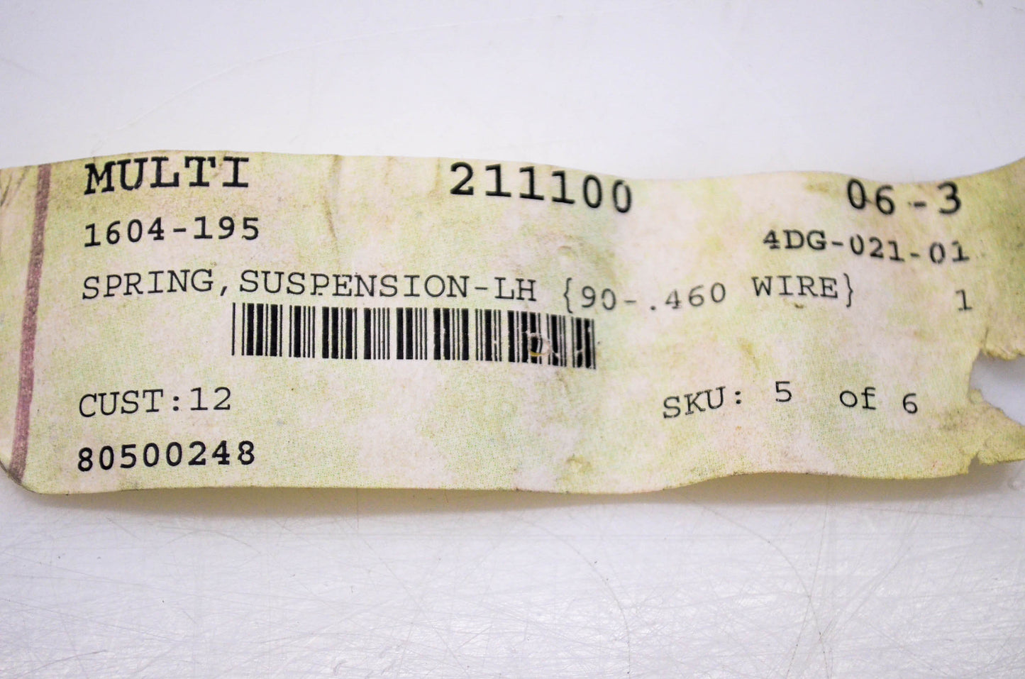New OEM Arctic Cat 1604-195 Left Hand Suspension Spring NOS