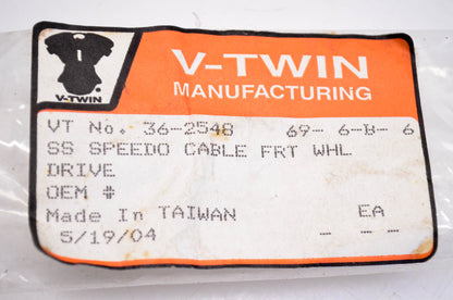 V Twin 36-2548 SS Front Wheel Speedometer Cable NOS