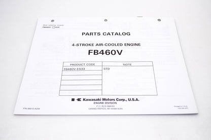 New OEM Kawasaki 99910-A294 FB460V Parts Catalog NOS