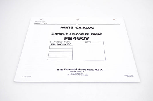 New OEM Kawasaki 99910-2532 FB460V Parts Catalog NOS