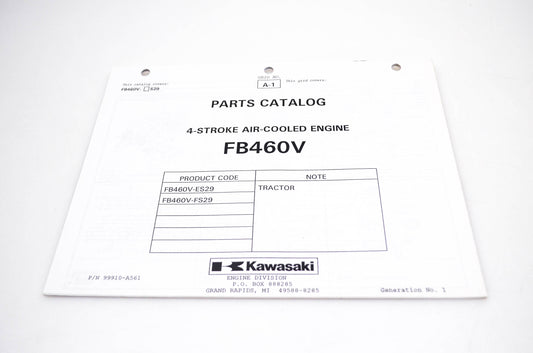 New OEM Kawasaki 99910-A561 FB460V Parts Catalog NOS