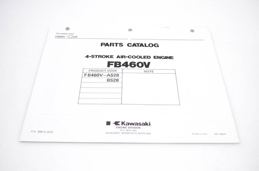 New OEM Kawasaki 99910-2520 FB460V Parts Catalog NOS