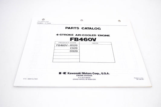 New OEM Kawasaki 99910-2764 FB460V Parts Catalog NOS