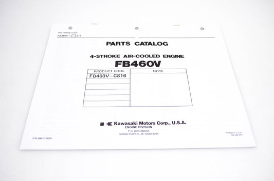 New OEM Kawasaki 99910-2626 FB460V Parts Catalog NOS