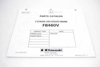 New OEM Kawasaki 99910-A563 FB460V Parts Catalog NOS