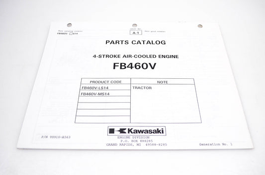 New OEM Kawasaki 99910-A563 FB460V Parts Catalog NOS