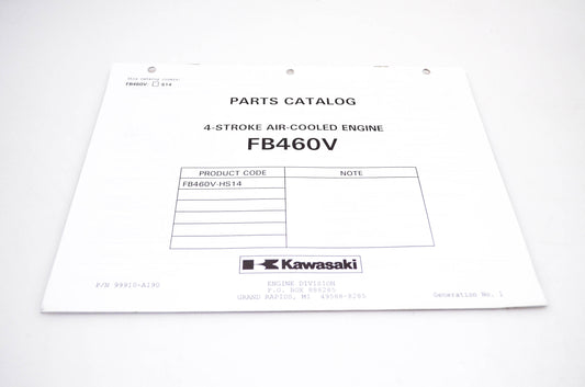New OEM Kawasaki 99910-A190 FB460V Parts Catalog NOS