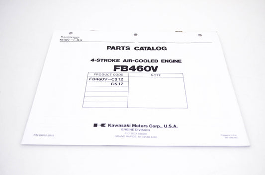 New OEM Kawasaki 99910-2816 FB460V Parts Catalog NOS
