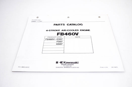New OEM Kawasaki 99910-2512 FB460V Parts Catalog NOS