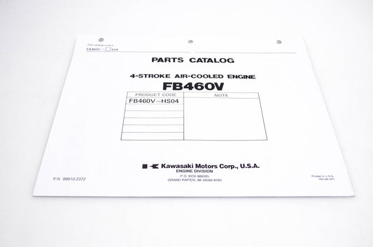 New OEM Kawasaki 99910-2372 FB460V Parts Catalog NOS