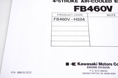 New OEM Kawasaki 99910-2372 FB460V Parts Catalog NOS