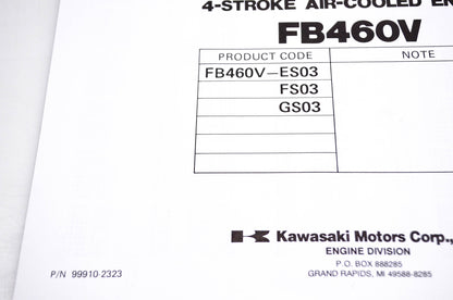 New OEM Kawasaki 99910-2323 FB460V Parts Catalog NOS
