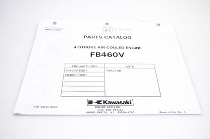 New OEM Kawasaki 99910-A564 FB460V Parts Catalog NOS