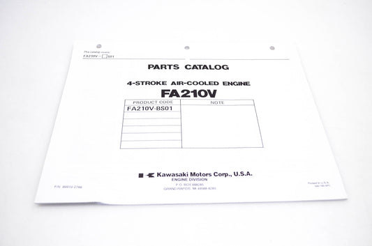 New OEM Kawasaki 99910-2788 FA210V Parts Catalog NOS