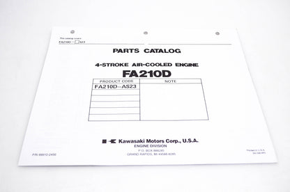 New OEM Kawasaki 99910-2456 FA210D Parts Catalog NOS