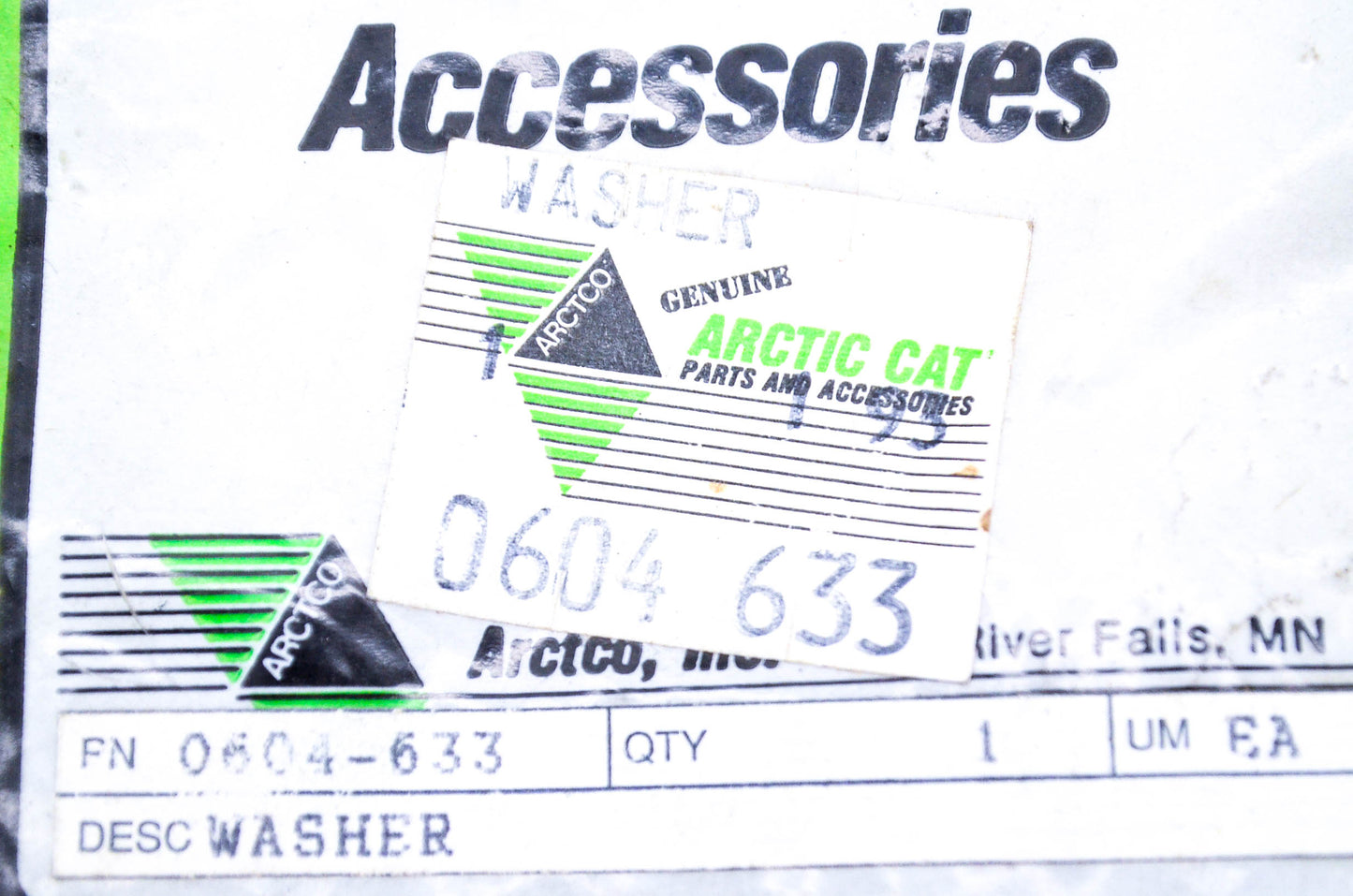 New OEM Arctic Cat 0604-633 Washer NOS