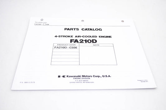 New OEM Kawasaki 99910-2579 FA210D Parts Catalog NOS