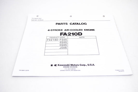 New OEM Kawasaki 99910-2879 FA210D Parts Catalog NOS