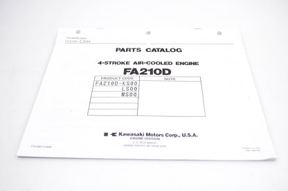 New OEM Kawasaki 99910-2889 FA210D Parts Catalog NOS