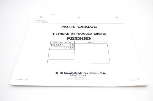 New OEM Kawasaki 99910-2909 FA130D Parts Catalog NOS
