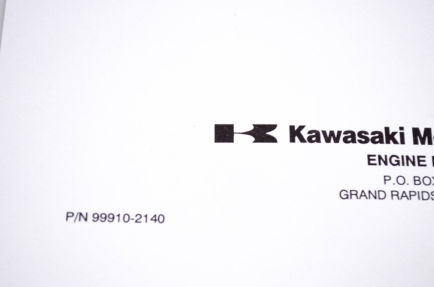 New OEM Kawasaki 99910-2140 FA130D-256 Parts Catalog NOS