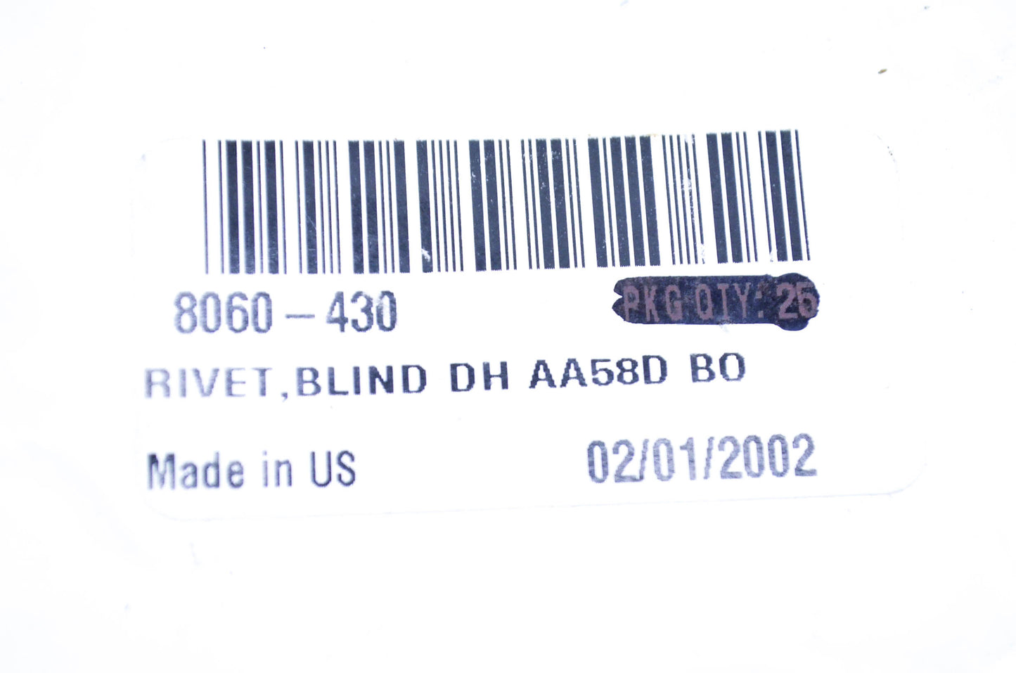 New OEM Arctic Cat 8060-430 Blind Rivet NOS