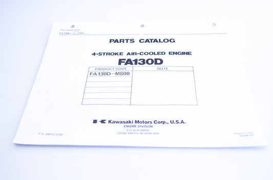 New OEM Kawasaki 99910-2340 FA130D Parts Catalog NOS