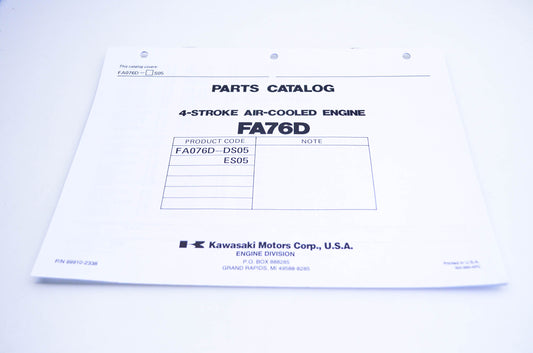 New OEM Kawasaki 99910-2338 FA76D Parts Catalog NOS