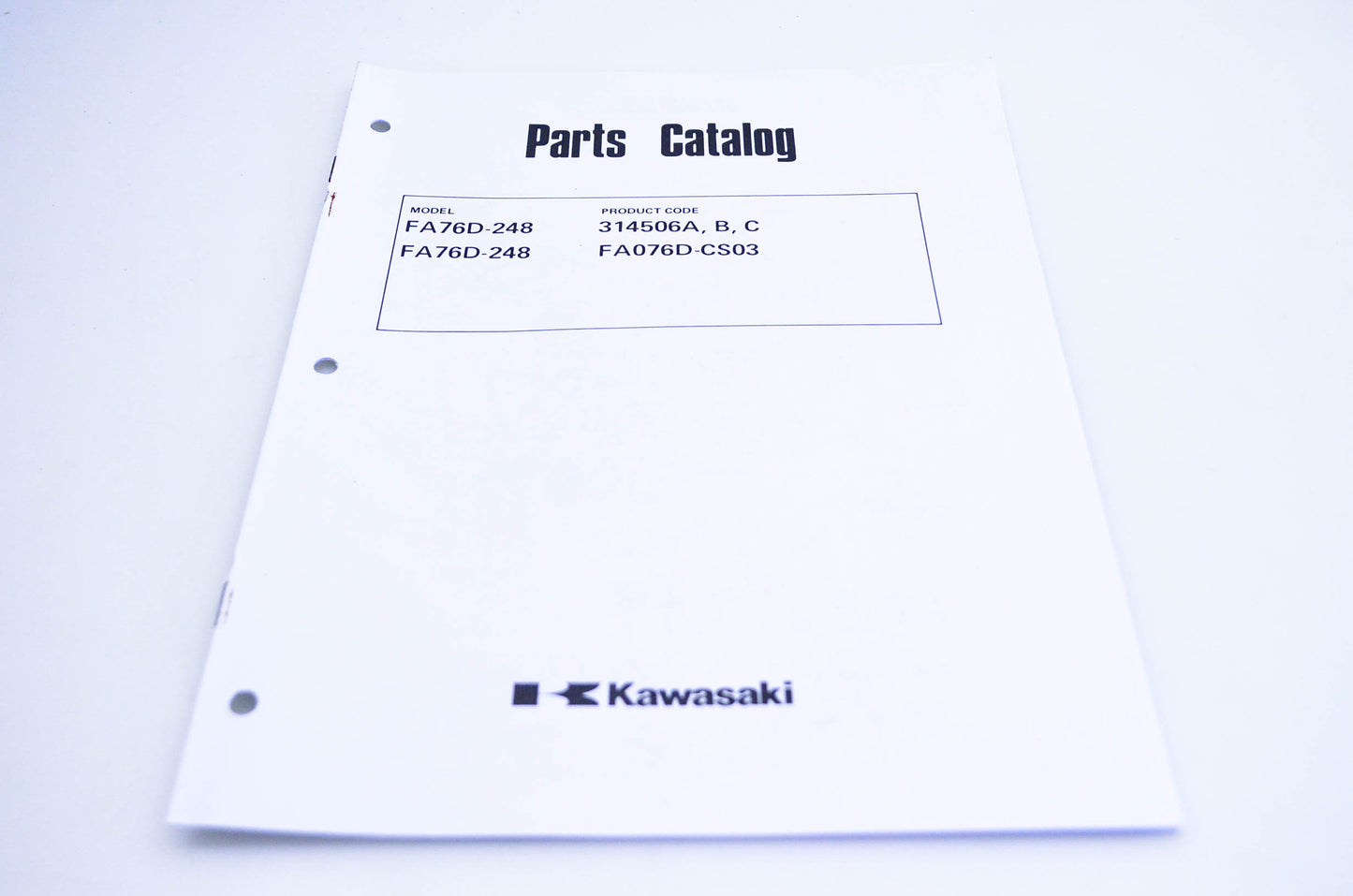 New OEM Kawasaki 99910-2180 FA76D-248 Parts Catalog NOS
