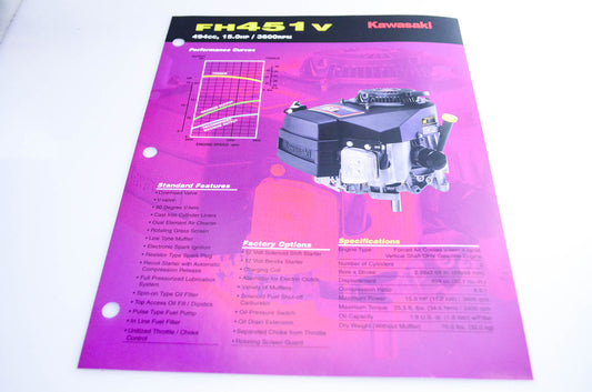 New OEM Kawasaki 99969-1729 FH451V Specification Sheet NOS