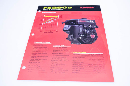 New OEM Kawasaki 99909-2134A FE290D Specification Sheet NOS