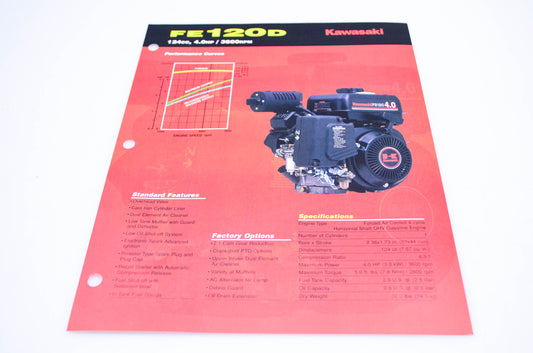 New OEM Kawasaki 99909-2136A FE120D Specification Sheet NOS