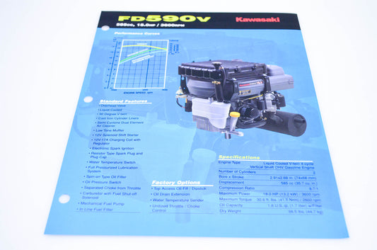 New OEM Kawasaki 99909-2145A FD590V Specification Sheet NOS