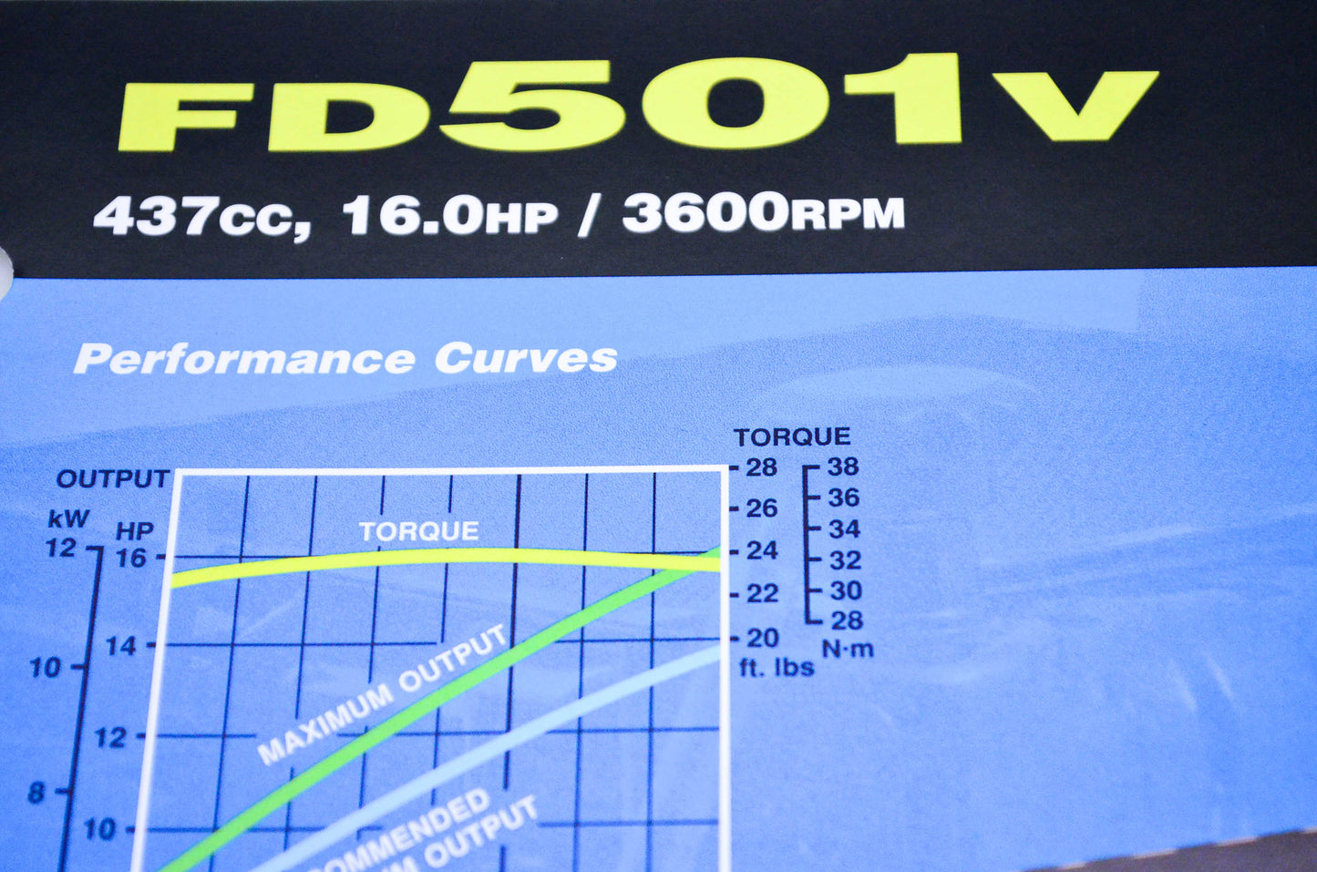 New OEM Kawasaki 99909-2144A FD501V Specification Sheet NOS