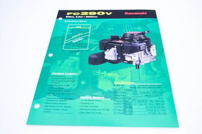 New OEM Kawasaki 99909-2152A FC290V Specification Sheet NOS