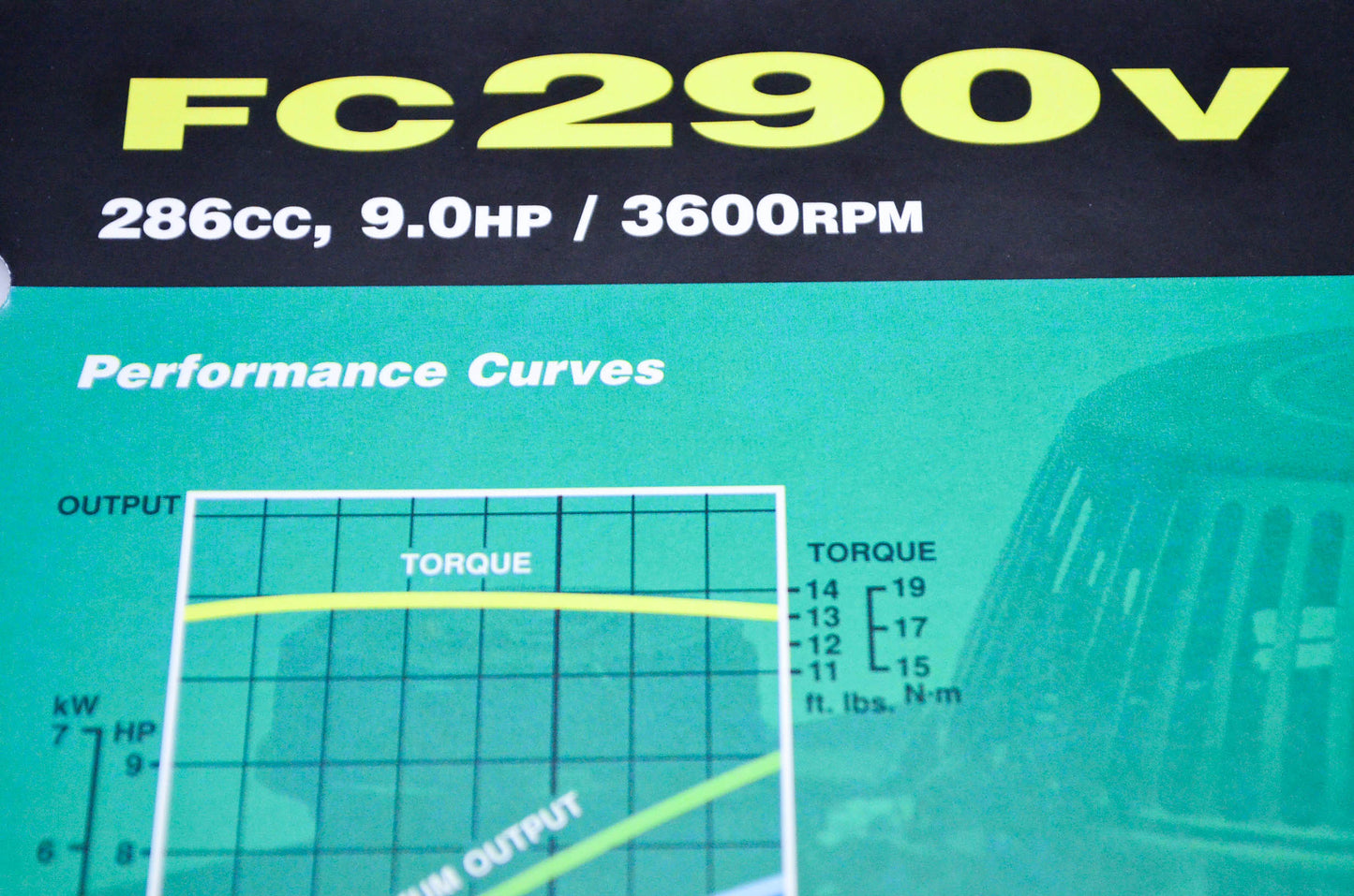 New OEM Kawasaki 99909-2152A FC290V Specification Sheet NOS