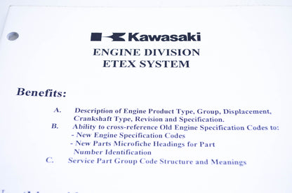 New OEM Kawasaki 99910-1501 Engine Division Etex System Guide NOS