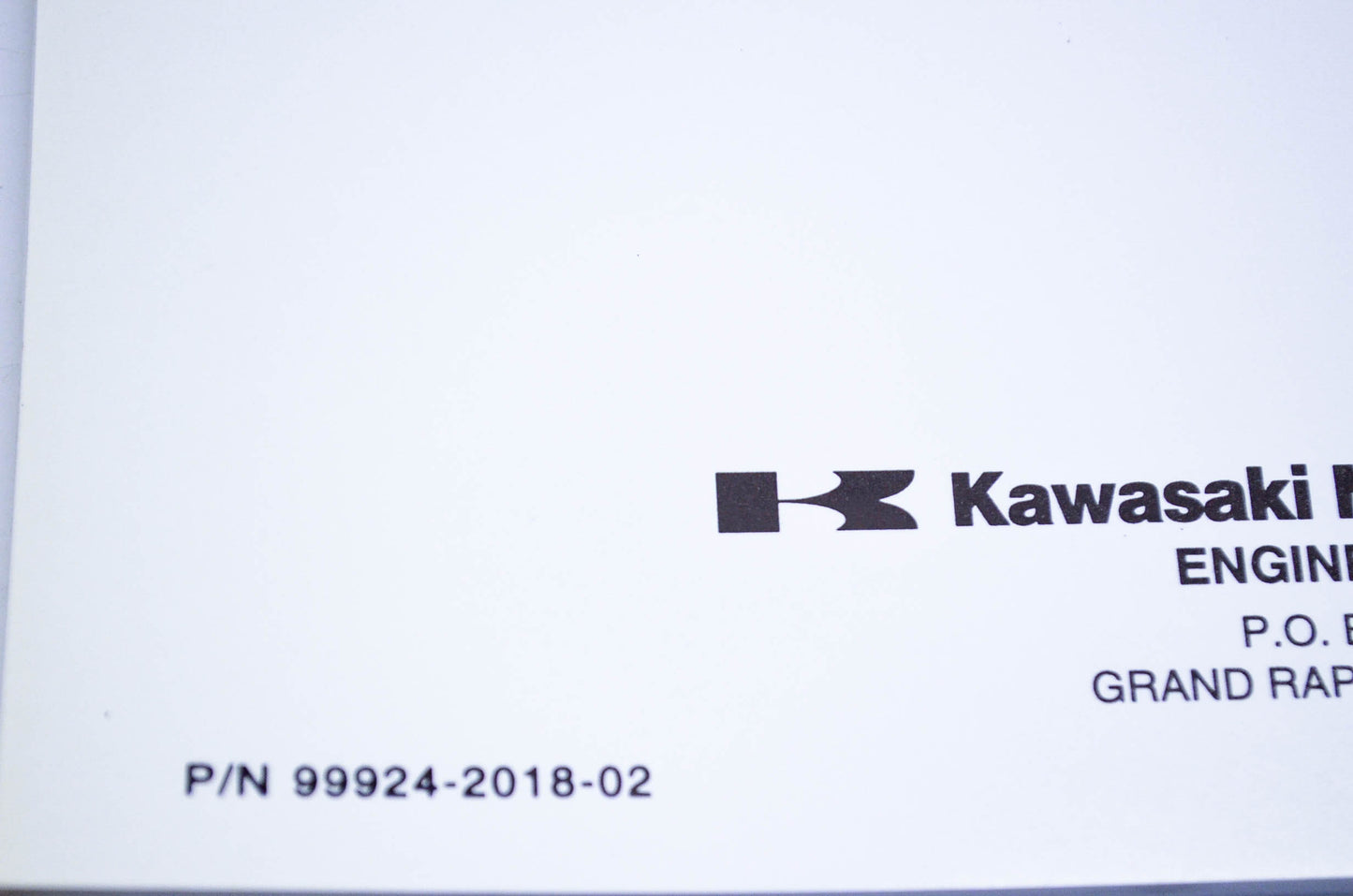 New OEM Kawasaki 99924-2018-02 Workshop Manual FC290V,400V,401V,420V,540V NOS