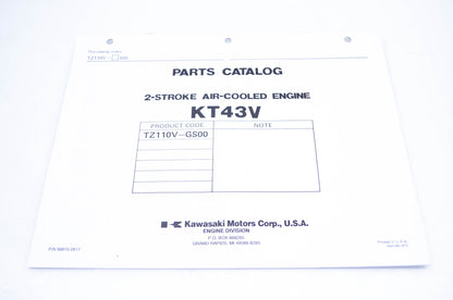 New OEM Kawasaki 99910-2617 Parts Catalog KT43V NOS