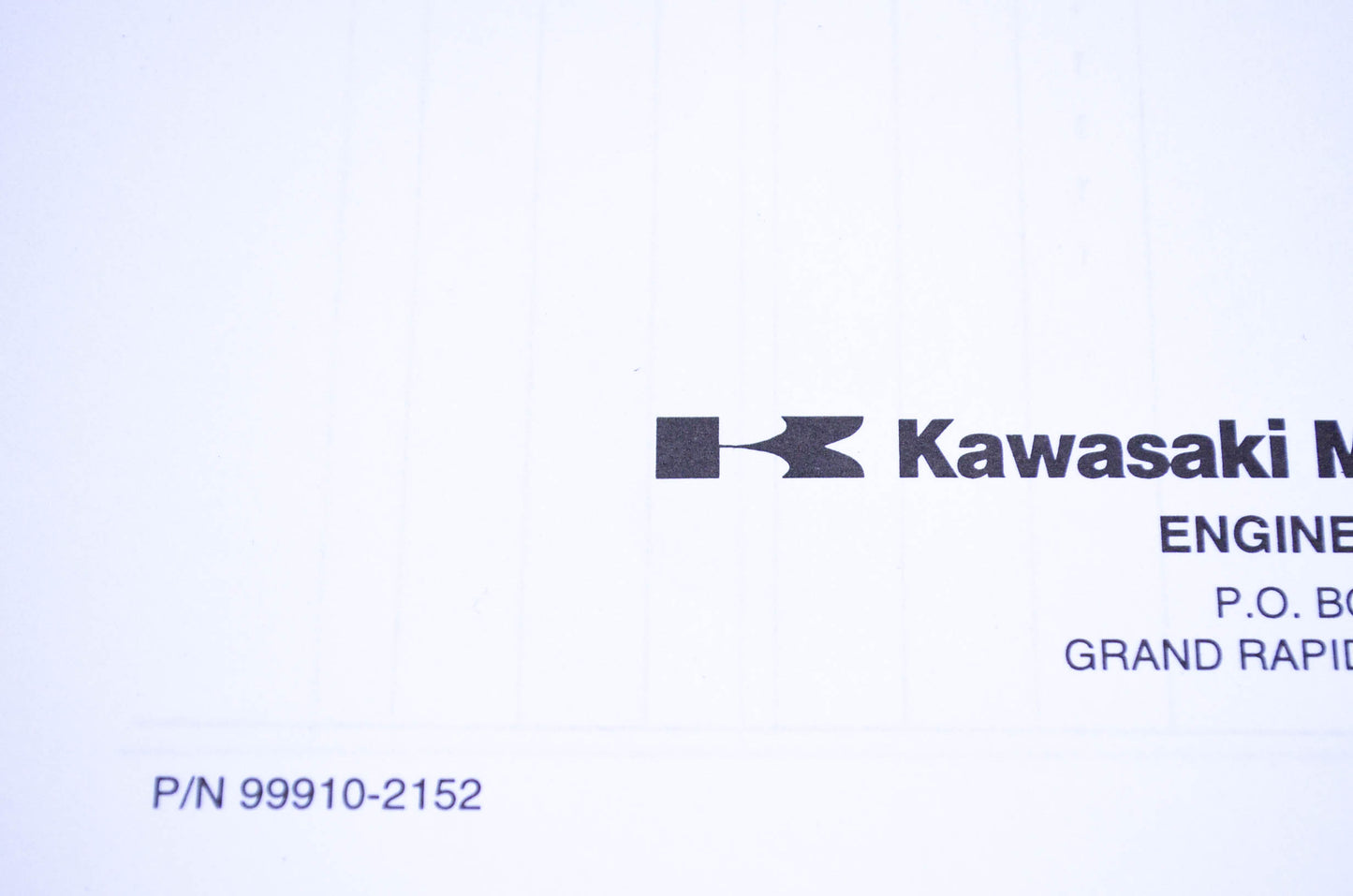New OEM Kawasaki 99910-2152 Parts Catalog KT43RS NOS