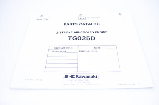 New OEM Kawasaki 99911-A944 Parts Catalog TG025D NOS