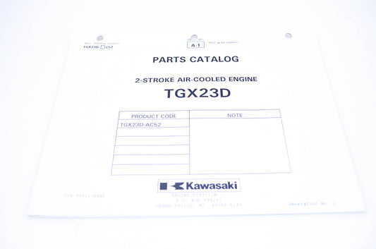 New OEM Kawasaki 99911-A942 Parts Catalog TGX23D NOS