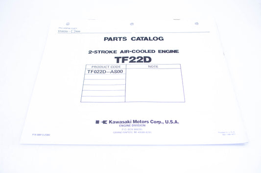 New OEM Kawasaki 99910-2380 Parts Catalog TF22D NOS