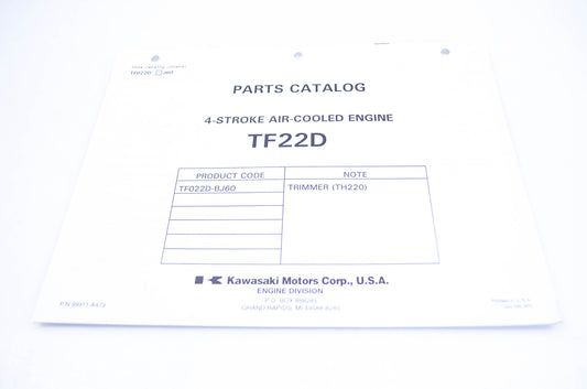 New OEM Kawasaki 99911-A473 Parts Catalog TF22D NOS